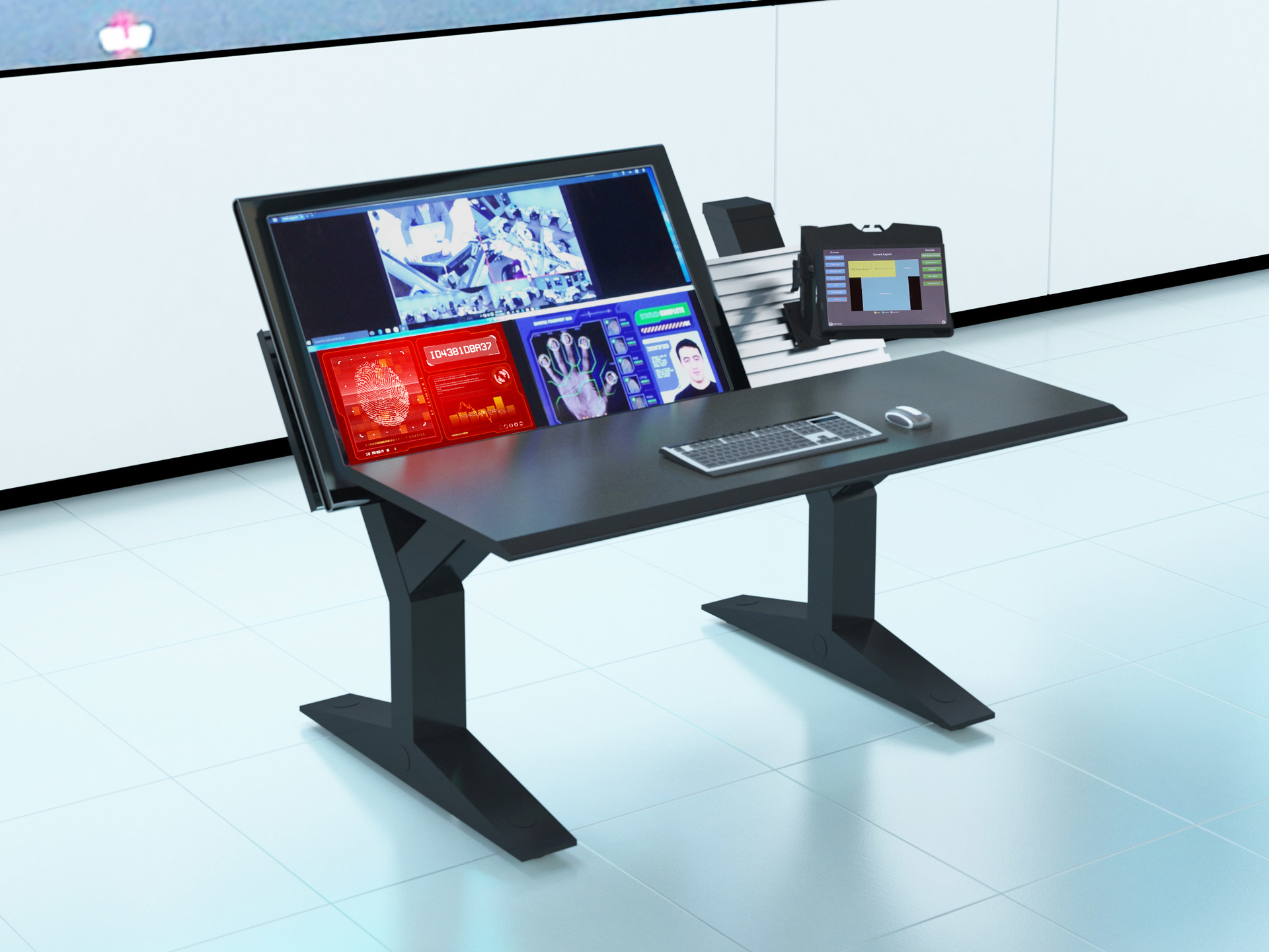 QuadView KVM Displayed in Winsted Console