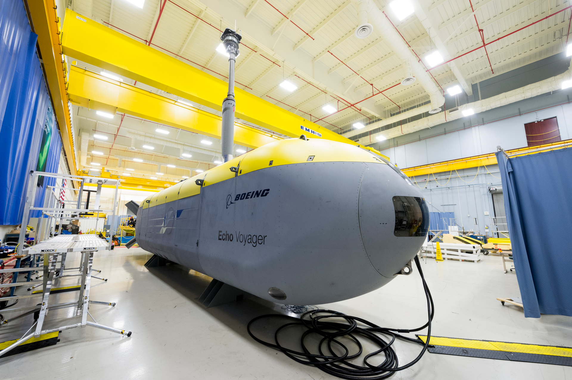 The Boeing Echo Voyager unmanned underwater vehicle is the model for the U.S. Navy extra-large unmanned underwater vehicle (XLUUV), which is developing four prototypes.