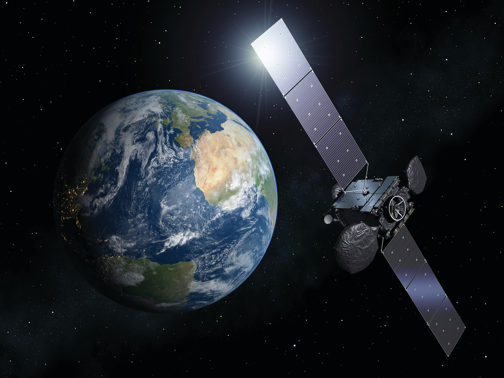 The European Space Agency Hispasat 36W-1 geosynchronous satellite provides Europe, the Canary Islands, and the Americas with fast multimedia services. These kinds of long-mission, high-orbit spacecraft require specialized radiation-hardened electronics components.