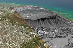 The Vricon Precision 3D Registration (P3DR) georegisters sensor data with a 3D model in real time to measure coordinates without the need for ground-control points. The Vricon Precision 3D Registration (P3DR) georegisters sensor data with a 3D model in real time to measure coordinates without the need for ground-control points.