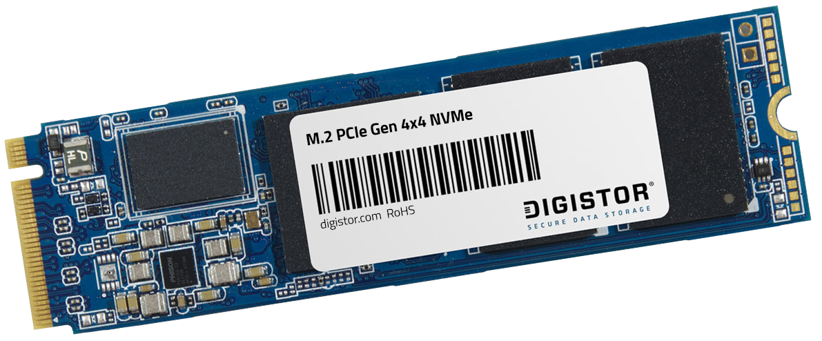 DIGISTOR NVMe solid-state drives for secure data-at-rest applications deliver fast performance for demanding applications such as artificial intelligence, video editing, visualization, and scientific and engineering modeling and analysis.