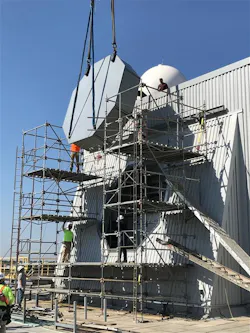 Lockheed Martin and Raytheon are collaborating on the SPY-6(v) air and missile defense radar and the Aegis combat system. Shown is the radar arriving at the Lockheed Martin site in Moorestown N.J. Lockheed Martin and Raytheon are collaborating on the SPY-6(v) air and missile defense radar and the Aegis combat system. Shown is the radar arriving at the Lockheed Martin site in Moorestown N.J.