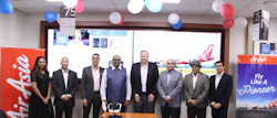 From left to right: Kirti Veluri (Sr Manager - Training & Standards, AAI), Winston Eng (Director of Sales APAC, CAE), Capt Arun Nair (Chief Pilot Training & Standard, AAI), Sunil Baskaran (CEO, AAI), John Billington (Director of Operations APAC, CAE), Capt Manish Uppal (Head of Operations, AAI), Chuck Pulakhandam (Managing Director, India, CAE) and Dharun Kumar – (Regional Sales Manager, India, CAE) (CNW Group/CAE INC.) From left to right: Kirti Veluri (Sr Manager - Training & Standards, AAI), Winston Eng (Director of Sales APAC, CAE), Capt Arun Nair (Chief Pilot Training & Standard, AAI), Sunil Baskaran (CEO, AAI), John Billington (Director of Operations APAC, CAE), Capt Manish Uppal (Head of Operations, AAI), Chuck Pulakhandam (Managing Director, India, CAE) and Dharun Kumar – (Regional Sales Manager, India, CAE) (CNW Group/CAE INC.)