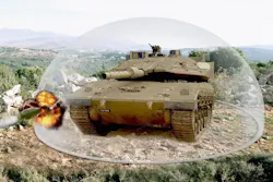 The Trophy system uses radar and computer processors to locate incoming anti-tank missiles and rocket-propelled grenades, and detonates the incoming munitions before hitting their targets. The Trophy system uses radar and computer processors to locate incoming anti-tank missiles and rocket-propelled grenades, and detonates the incoming munitions before hitting their targets.