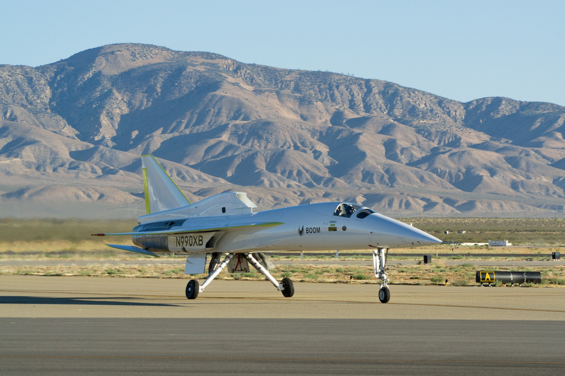 XB-1 has undergone extensive ground testing since arriving, including taxi testing this week at the Mojave Air & Space Port in Mojave, California. Boom Supersonic image.