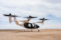 Joby Aviation's electric vertical takeoff and landing (eVTOL) aircraft is pictured at Edwards Air Force Base in Edwards, California. Joby announced the delivery of this aircraft to their customer, the U.S. Air Force AFWERX Agility Prime program, on Sept. 25. NASA has an interagency agreement with AFWERX to use the aircraft to evaluate how this kind of vehicle could be integrated into our skies for everyday use. Credits: Joby Aviation Joby Aviation's electric vertical takeoff and landing (eVTOL) aircraft is pictured at Edwards Air Force Base in Edwards, California. Joby announced the delivery of this aircraft to their customer, the U.S. Air Force AFWERX Agility Prime program, on Sept. 25. NASA has an interagency agreement with AFWERX to use the aircraft to evaluate how this kind of vehicle could be integrated into our skies for everyday use. Credits: Joby Aviation
