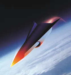 An artist's interpretation of a hypersonic vehicle. GE Aerospace image. An artist's interpretation of a hypersonic vehicle. GE Aerospace image.