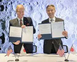 NASA Administrator Bill Nelson, left, and Japan’s Minister of Education, Culture, Sports, Science and Technology Masahito Moriyama, hold signed copies of an historic agreement between the United States and Japan to advance sustainable human exploration of the Moon, Tuesday, 9 April 2024, at the NASA Headquarters Mary W. Jackson Building in Washington. Under the agreement, Japan will design, develop, and operate a pressurized rover for crewed and uncrewed exploration on the Moon. NASA will provide the launch and delivery of the rover to the Moon as well as two Japanese astronaut missions to the lunar surface. Photo Credit: (NASA/Bill Ingalls) NASA Administrator Bill Nelson, left, and Japan’s Minister of Education, Culture, Sports, Science and Technology Masahito Moriyama, hold signed copies of an historic agreement between the United States and Japan to advance sustainable human exploration of the Moon, Tuesday, 9 April 2024, at the NASA Headquarters Mary W. Jackson Building in Washington. Under the agreement, Japan will design, develop, and operate a pressurized rover for crewed and uncrewed exploration on the Moon. NASA will provide the launch and delivery of the rover to the Moon as well as two Japanese astronaut missions to the lunar surface. Photo Credit: (NASA/Bill Ingalls)