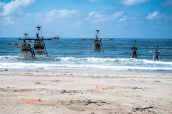 Unmanned aerial vehicles equipped with specialized software, artificial intelligence at an experiment last winter that showcased systems designed to enhance amphibious operations. Navy photo Unmanned aerial vehicles equipped with specialized software, artificial intelligence at an experiment last winter that showcased systems designed to enhance amphibious operations. Navy photo