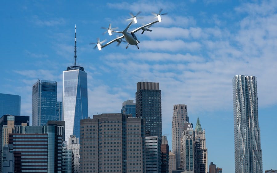 In 2023, Joby completed the first-ever flight of an electric air taxi in New York City. Joby Aviation Photo.