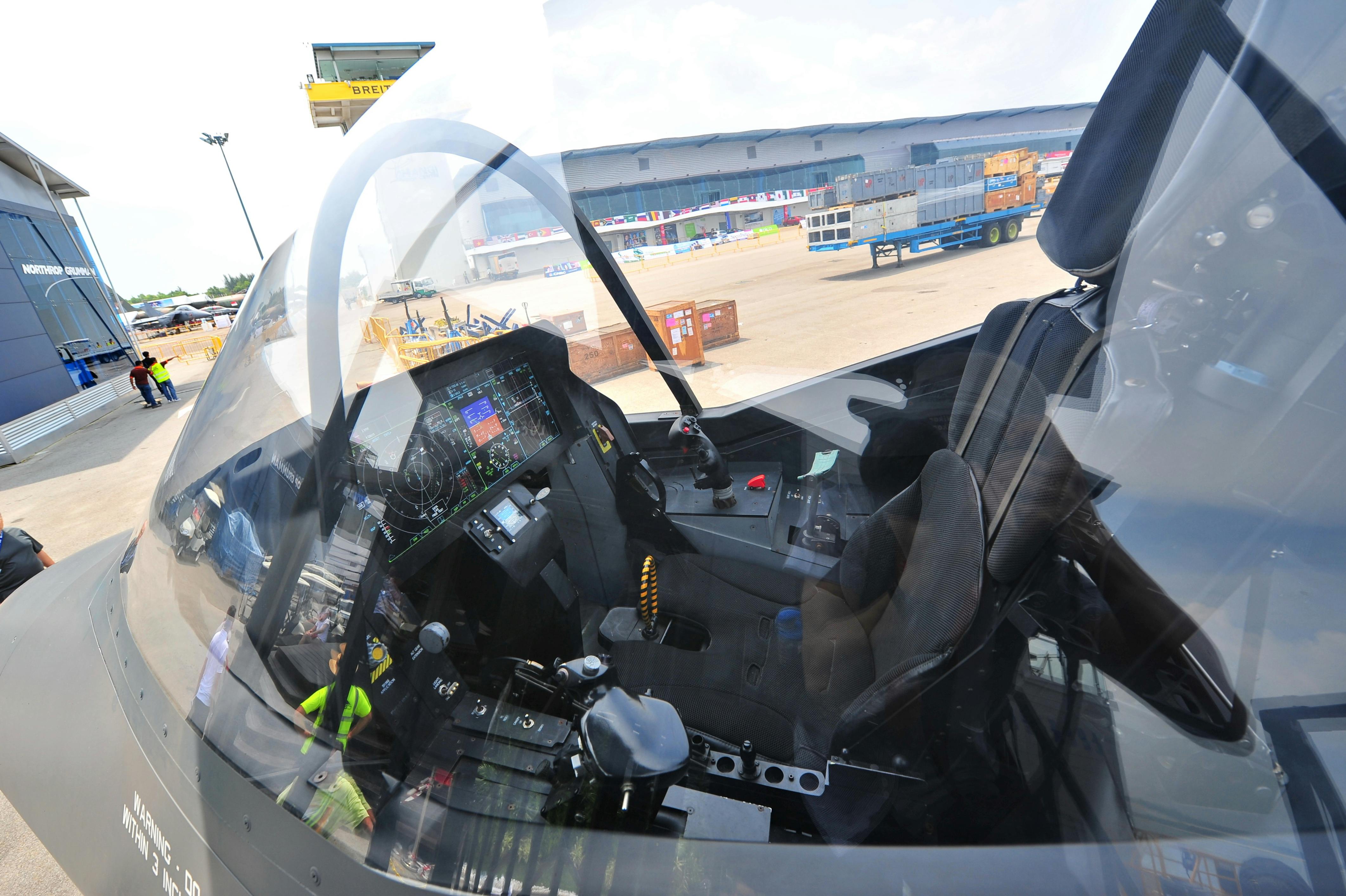 Cockpit of Lockheed Martin F-35 fighter jet