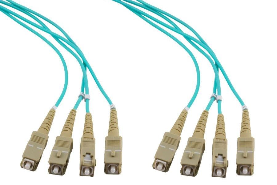 L-com four- and six-strand multi-fiber distribution cable assemblies are for enterprise networking, data centers, cloud-based services, data storage, and communications.