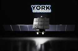 York Space Systems' M-CLASS satellite on a black field York Space Systems' M-CLASS satellite on a black field