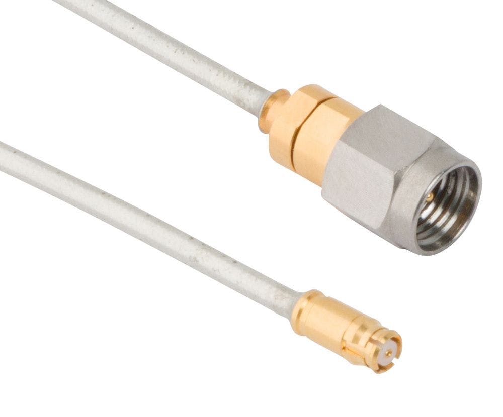 2.92-millimeter cable assemblies from Amphenol RF are for terrestrial communications, SATCOM, and quantum computing applications