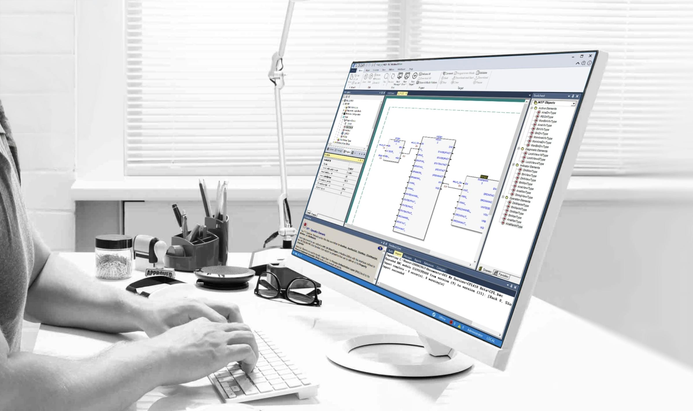 The Emerson PAC Machine Edition (PME) 10.6 integrated software design and development tools helps write code for logic controllers