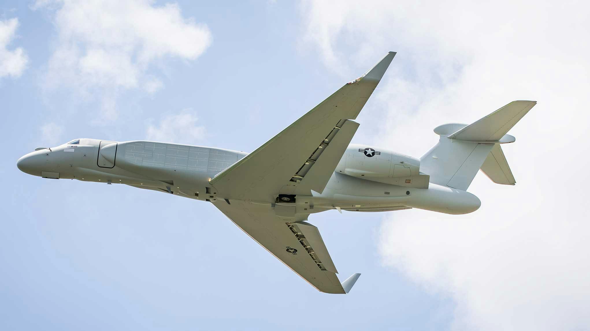 The Air Force EC-37B Compass Call aircraft offers electromagnetic attack (EA) capabilities in support of U.S. and coalition air, surface, and special operations forces.