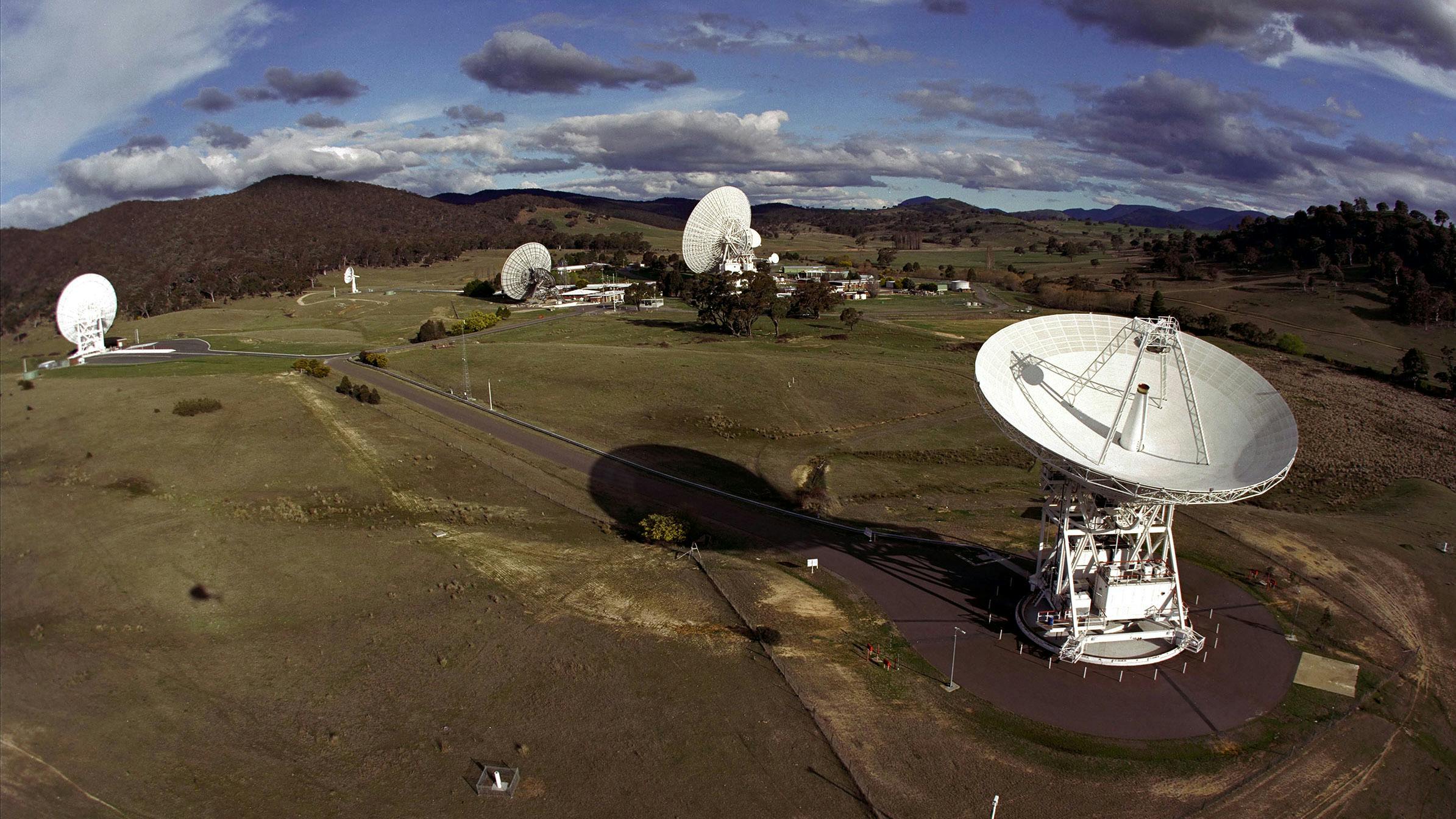 The radio antennas of NASA's Canberra Deep Space Communications Complex are located near the Australian capital. NASA image.