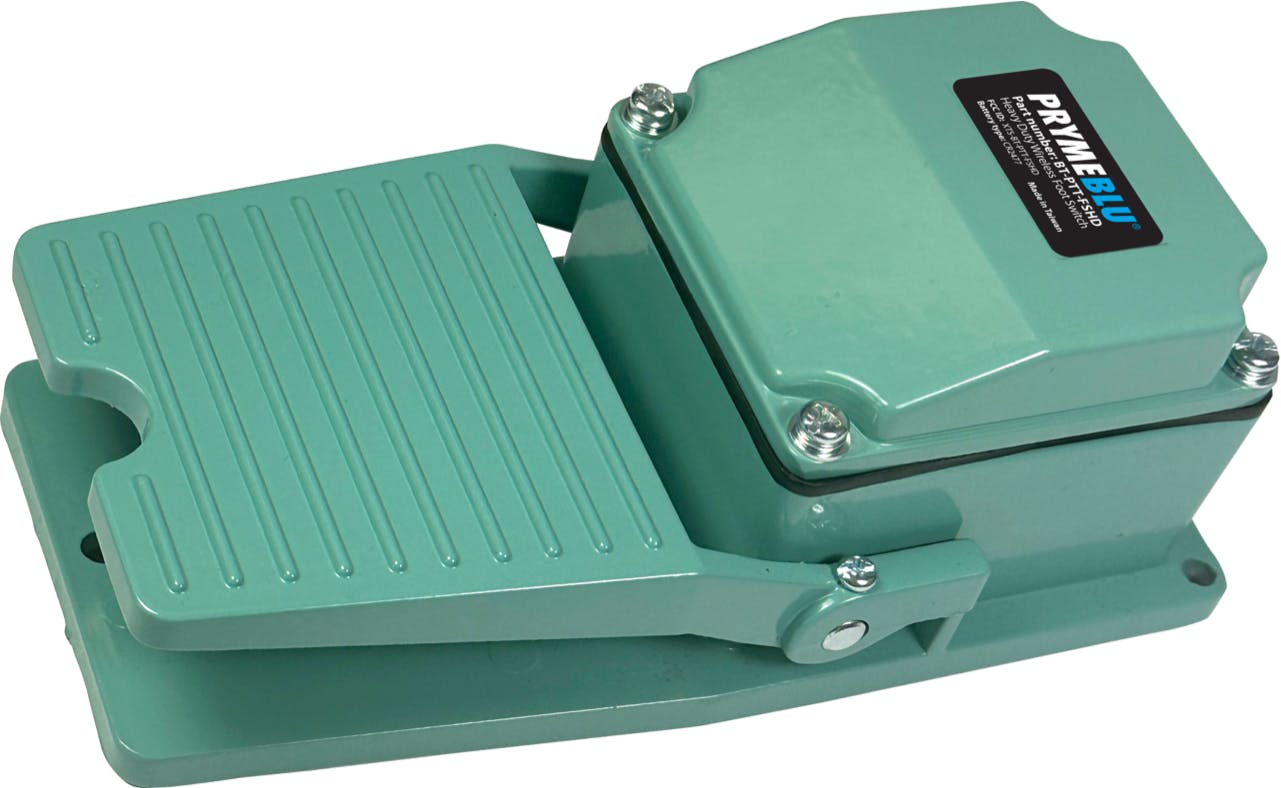 The Heavy-Duty PTT Foot Switch activates push-to-talk wirelessly.