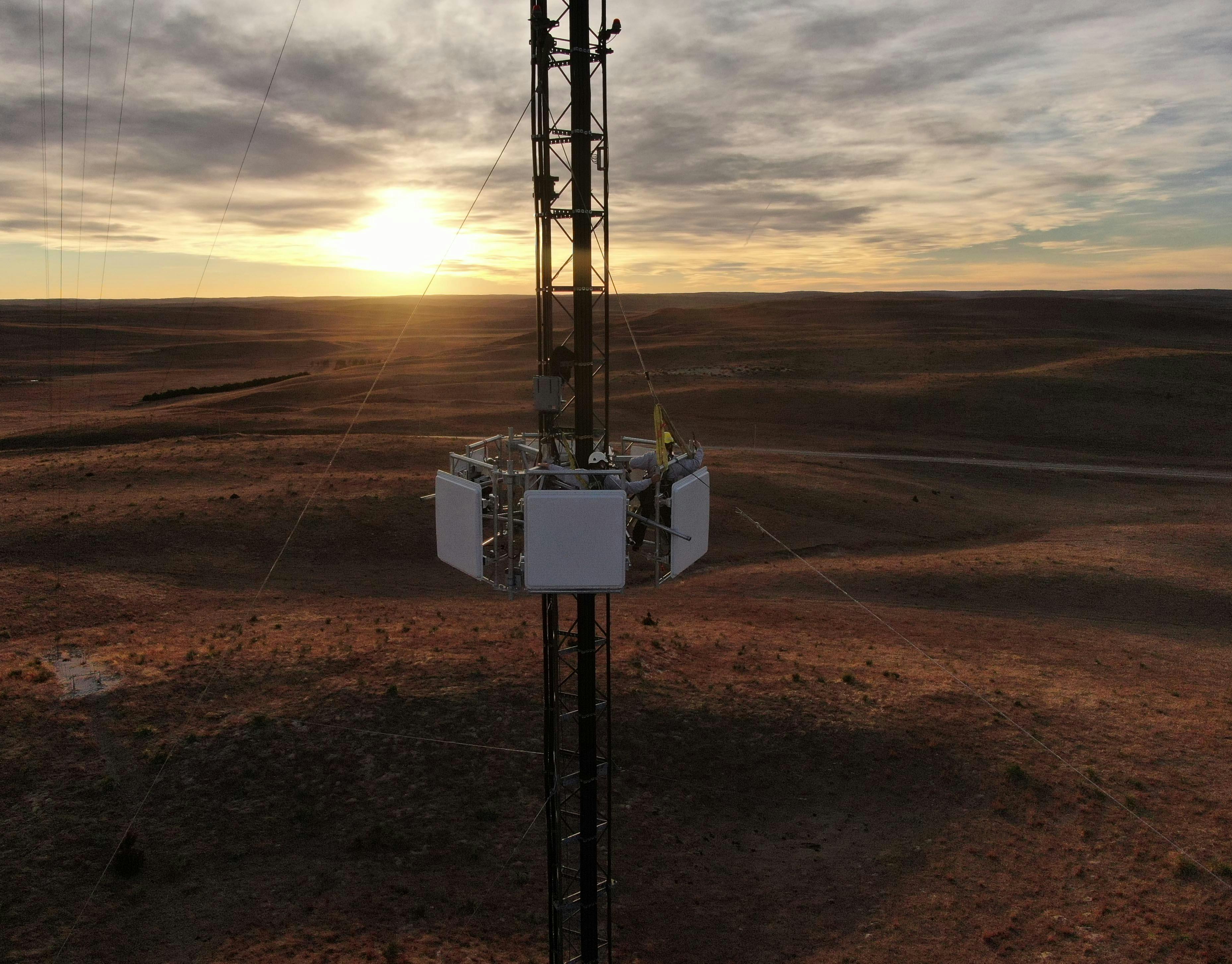 A photo of a cell phone tower