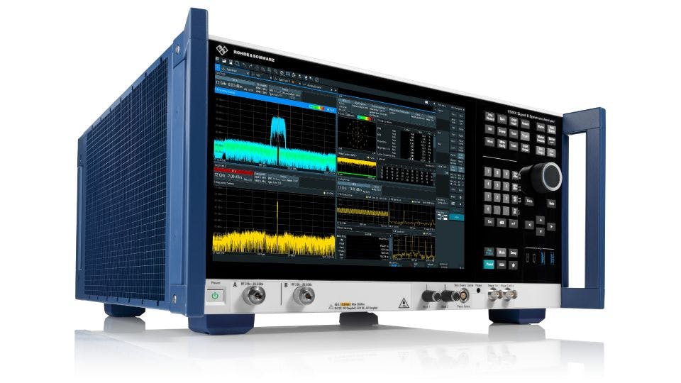 The Rohde & Schwarz FSWX signal and spectrum analyzer is for test and measurement of military communications systems.