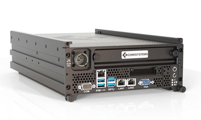 The Core Systems ATMOS-2 mil-spec rugged computer is for command and control in distributed command posts at the edge, autonomous systems, and mobile operations centers.