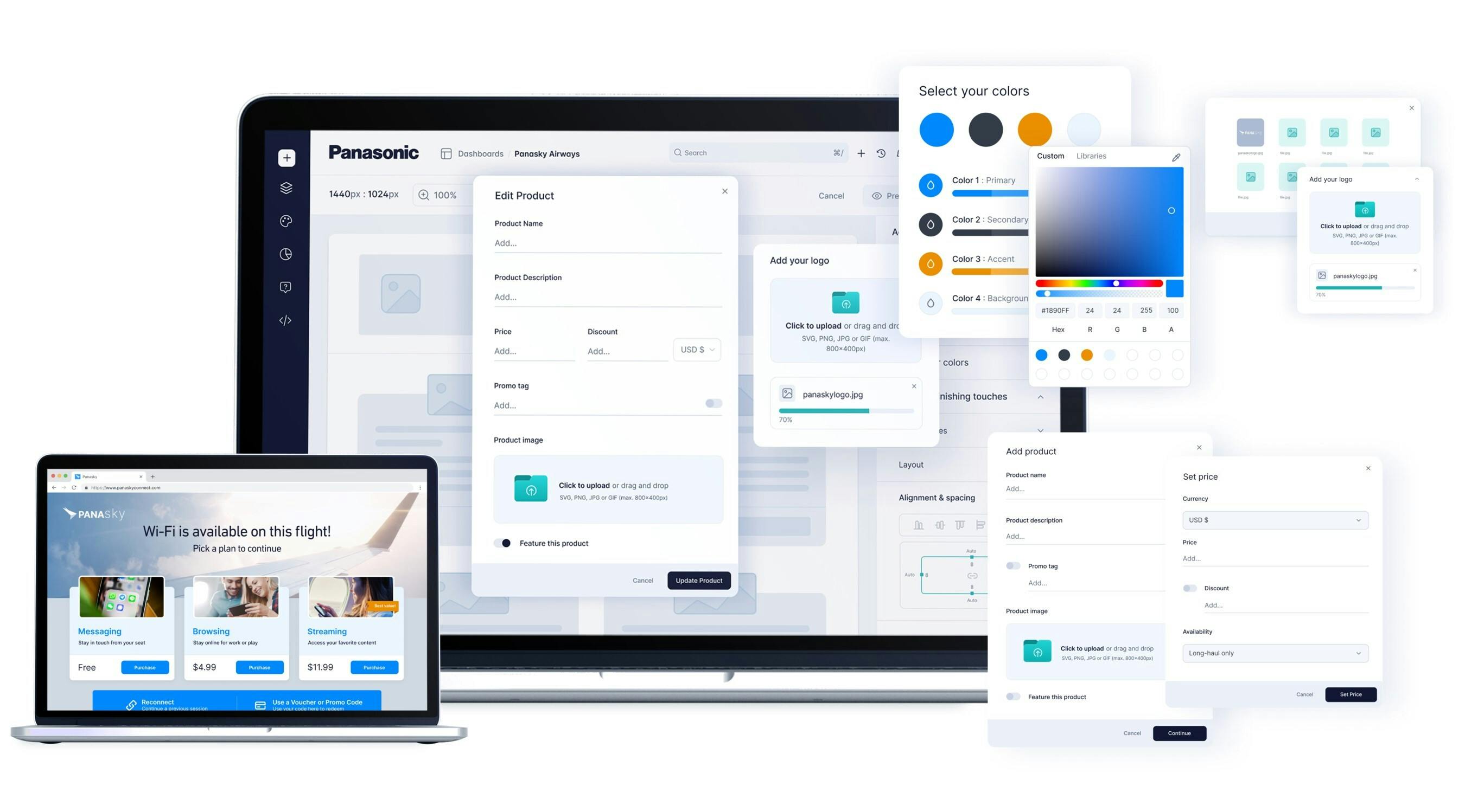 Panasonic Avionics' Wi-Fi portal UX.