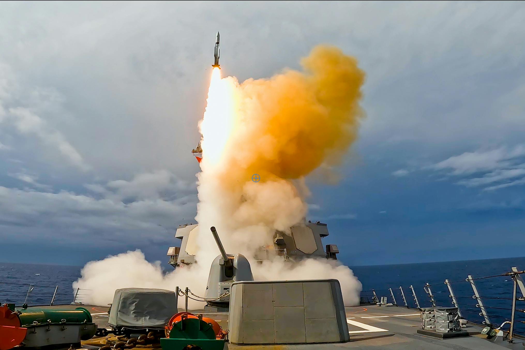 The Burke-class destroyer USS Higgins (DDG 76) launches a standard missile 2 (SM-2) from the forward vertical launching system while operating in the Philippine Sea last spring.