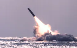 The U.S. Navy’s fourth Trident II D5 Performance Evaluation Missile was launched from the submerged USS Tennessee (SSBN 734) in December 1989, off the East Coast of Florida. The U.S. Navy’s fourth Trident II D5 Performance Evaluation Missile was launched from the submerged USS Tennessee (SSBN 734) in December 1989, off the East Coast of Florida.