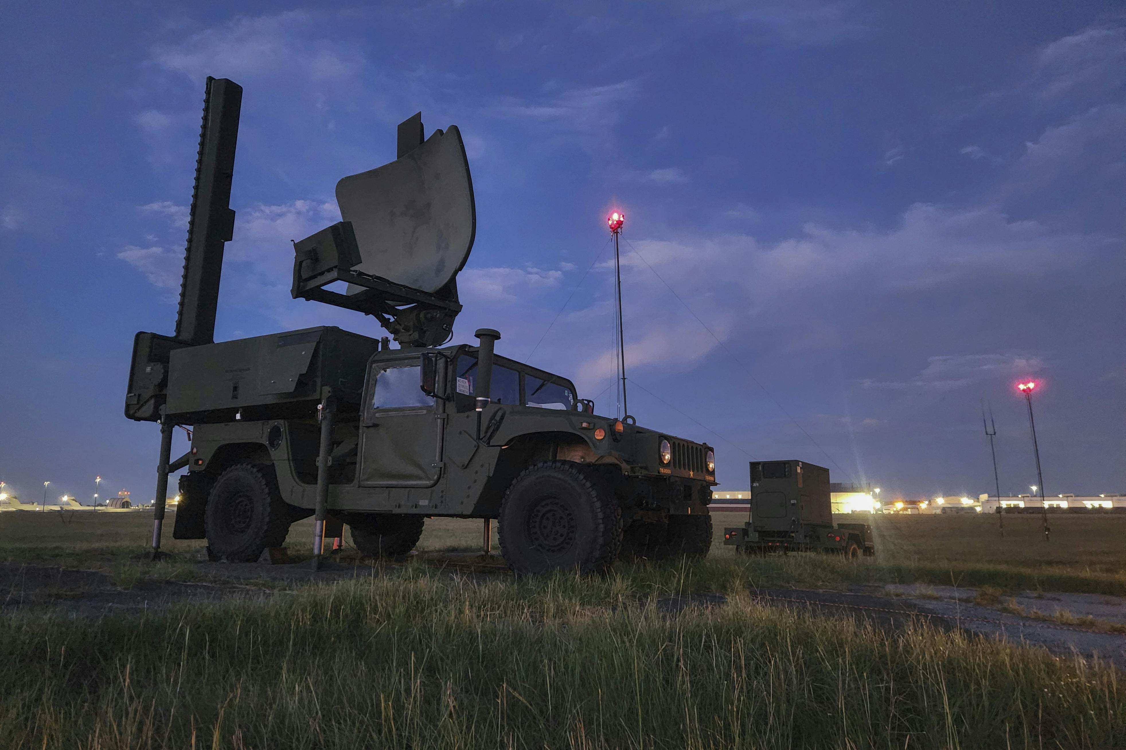 The Air Traffic Navigation, Integration and Coordination System conducts simulated nighttime airfield operations at Robins Air Force Base, Ga., last August.