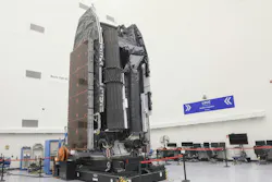 ViaSat-3 F2 satellite in El Segundo, Calif., Boeing satellite factory ahead of containerization and shipment. Boeing photo by Erik Isakson. ViaSat-3 F2 satellite in El Segundo, Calif., Boeing satellite factory ahead of containerization and shipment. Boeing photo by Erik Isakson.