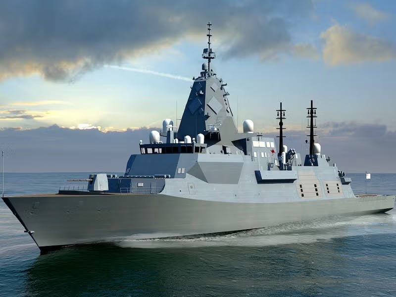 An artist's impression of the BAE Systems future Hunter-class heavy frigate for the Royal Australian Navy.