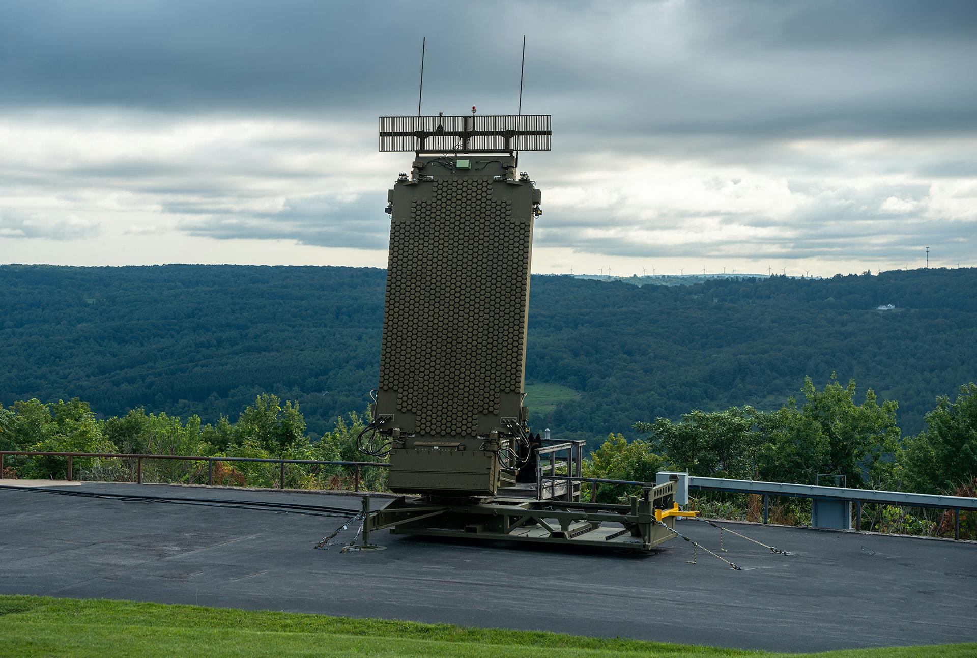 The Lockheed Martin AN/TPY-4 Three-Dimensional Expeditionary Long-Range Radar (3DELRR) radar is for air defense at the leading edge of the battlefield.