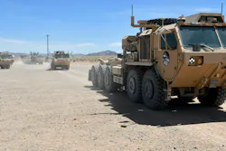 A convoy of semi-autonomous palletized load system vehicles roll past attendees during a vehicle dedication ceremony at Fort Bliss, Texas. Semi-autonomous and autonomous vehicles offer the opportunity to reduce the number of troops required to conduct a convoy, and detect-and-avoid systems help enable such operations. U.S. Army photo A convoy of semi-autonomous palletized load system vehicles roll past attendees during a vehicle dedication ceremony at Fort Bliss, Texas. Semi-autonomous and autonomous vehicles offer the opportunity to reduce the number of troops required to conduct a convoy, and detect-and-avoid systems help enable such operations. U.S. Army photo
