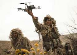 U.S. Army snipers launch a drone during combined training event Raven Focus at Yakima Training Center, Wash., in July 2025. Army photo U.S. Army snipers launch a drone during combined training event Raven Focus at Yakima Training Center, Wash., in July 2025. Army photo