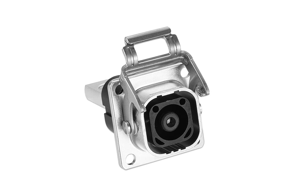 The Amphenol TS1 series industrial power connector is for applications that require robust, reliable power connectors that work in harsh environmental conditions.