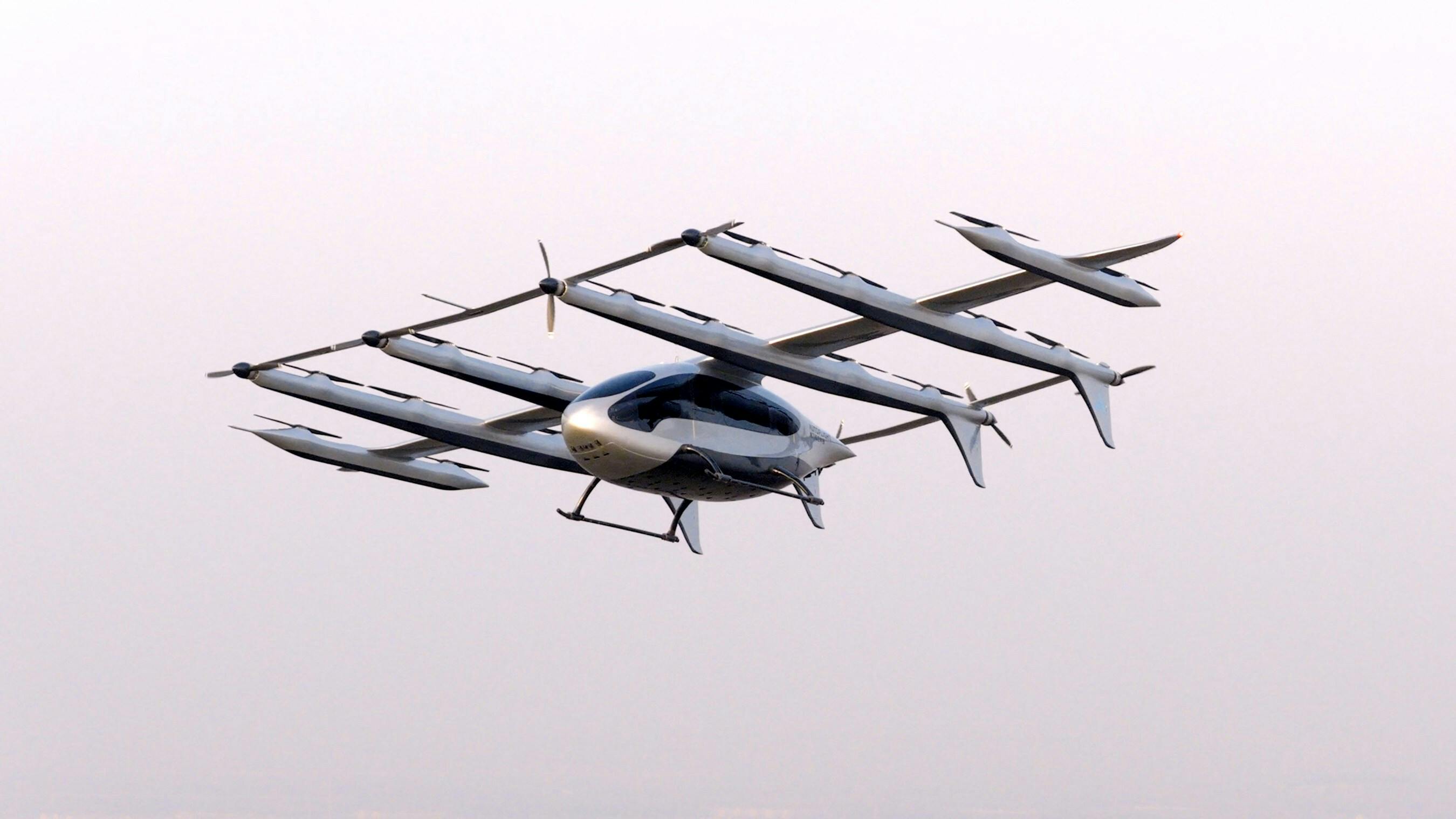 AutoFlight's Matrix eVTOL transitions from vertical takeoff to forward flight.