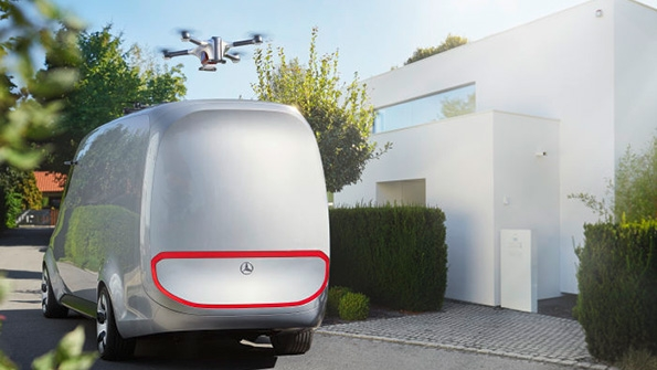 Mercedes Equips Electric Van with Drones