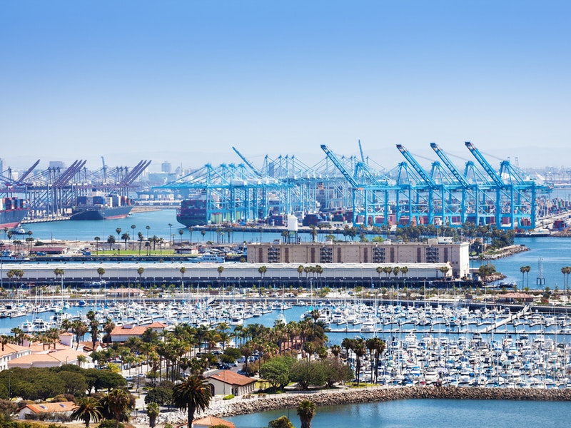 In the US, Long Beach, California offers an example of a port pursuing electrification and microgrids. Photo by Sergey Novikov/Shutterstock.com