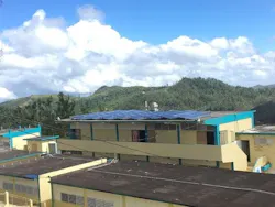 The Energy Oasis microgrid solar array at S.U. Matrullas, a K-9 school in the remote town of Orocovis, Puerto Rico (PRNewsfoto/sonnen.) The Energy Oasis microgrid solar array at S.U. Matrullas, a K-9 school in the remote town of Orocovis, Puerto Rico (PRNewsfoto/sonnen.)
