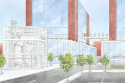 Rendering of a hospital with a waste-to-hydrogen microgrid. Courtesy of Ways2H Rendering of a hospital with a waste-to-hydrogen microgrid. Courtesy of Ways2H