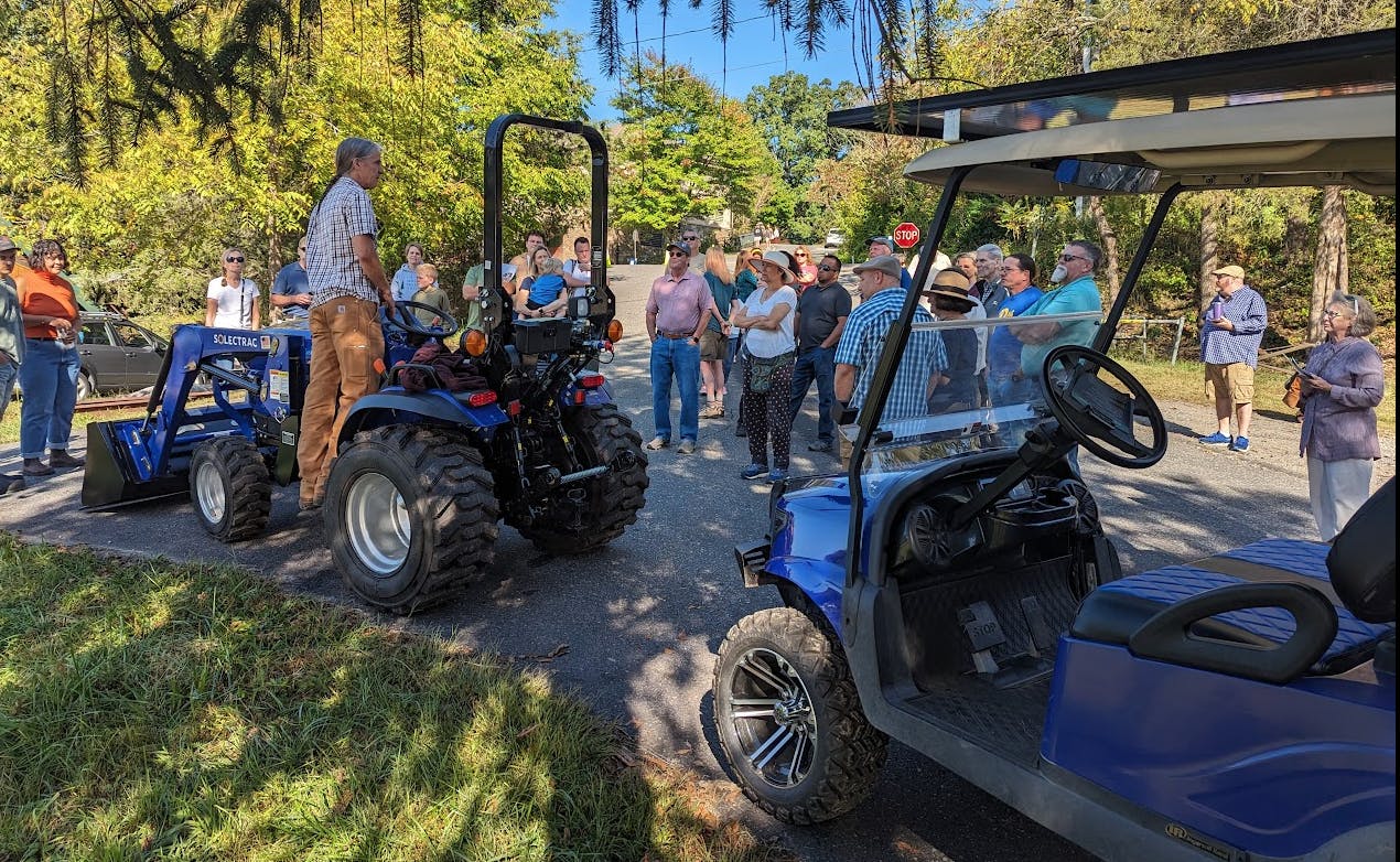 Solectrac electric tractors used by Warren Wilson College. Photos courtesy Critical Services Microgrid Group.