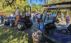 Solectrac electric tractors used by Warren Wilson College. Photos courtesy Critical Services Microgrid Group. Solectrac electric tractors used by Warren Wilson College. Photos courtesy Critical Services Microgrid Group.