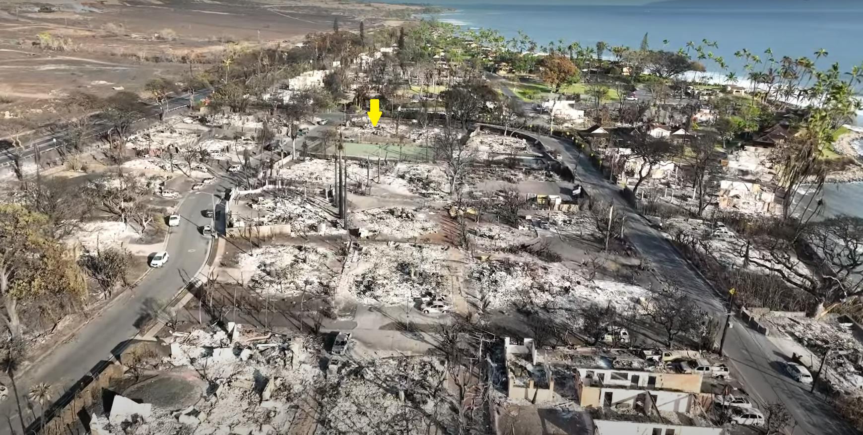 The site of John Sarter's former home in Lahaina, Hawaii, one day after the 2023 wildfire. (Photo courtesy of John Sarter)