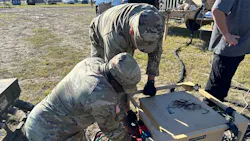 Soldiers from the 14th FH working on the Microgrid System setup and connections during an operational test conducted by the U.S. Army Test and Evaluation Activity at Fort Stewart, Georgia on Nov. 5, 2023. (Photo Credit: Jose Rodriguez, U.S. Army Medical Center of Excellence) Soldiers from the 14th FH working on the Microgrid System setup and connections during an operational test conducted by the U.S. Army Test and Evaluation Activity at Fort Stewart, Georgia on Nov. 5, 2023. (Photo Credit: Jose Rodriguez, U.S. Army Medical Center of Excellence)