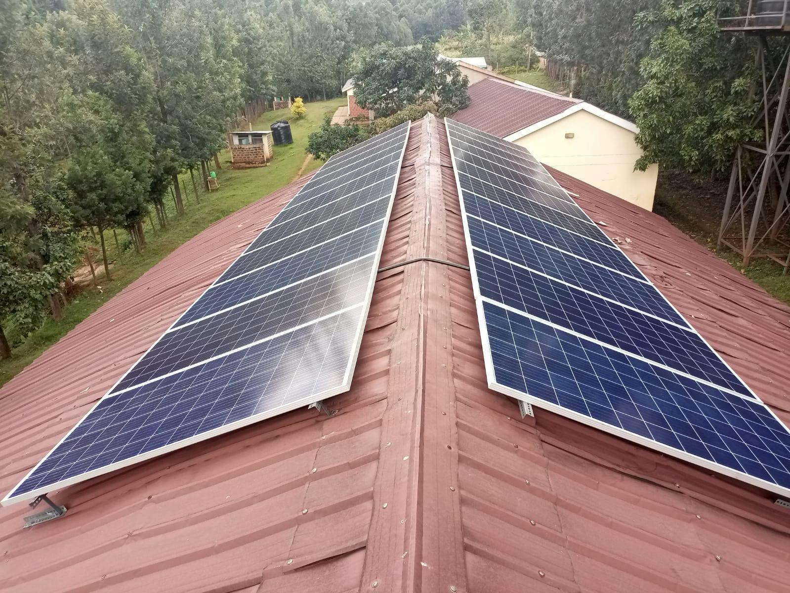 Solar panels at the Nyagoto birthing center in Kenya. Schneider Electric will partner with United Solar Initiative to build similar microgrids at two birthing clinics in Guatemala. (Source: Schneider Electric)