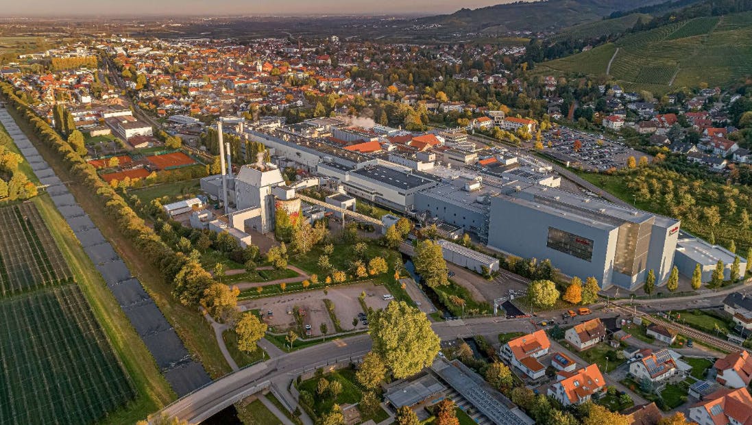 Aerial view of the Oberkirch paper plant Image credit Koehler Group