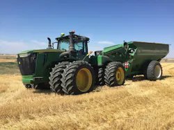 1673020416630 Titan Green Deere Tractor And Wagon Inwheat Field 1673020416630 Titan Green Deere Tractor And Wagon Inwheat Field