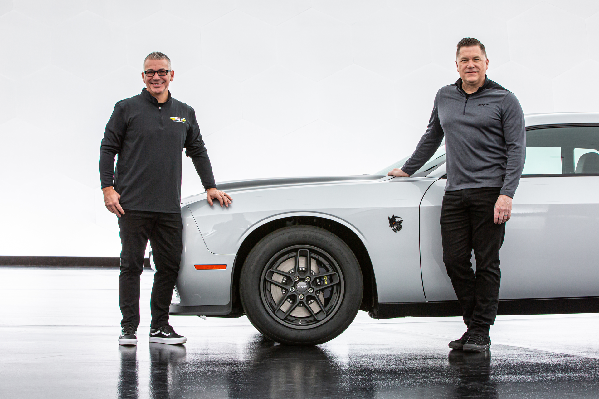 &ldquo;Nobody puts power to the ground like Mickey and nobody creates power like Dodge,&rdquo; notes Dominick Montouri, president of Mickey Thompson Tires & Wheels (left).