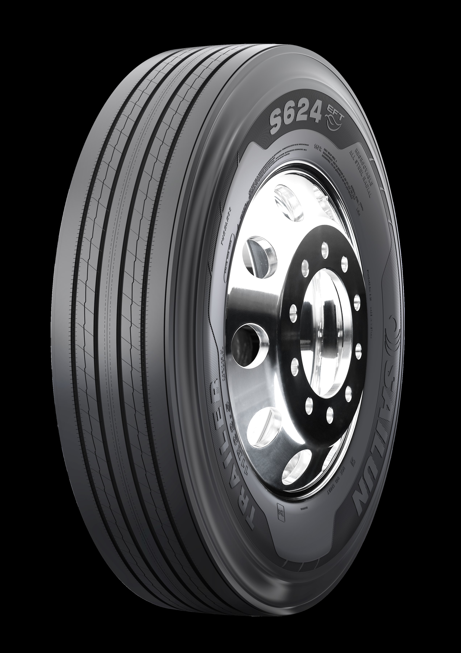 The S624 is a premium free-rolling position trailer tire for on-highway applications.