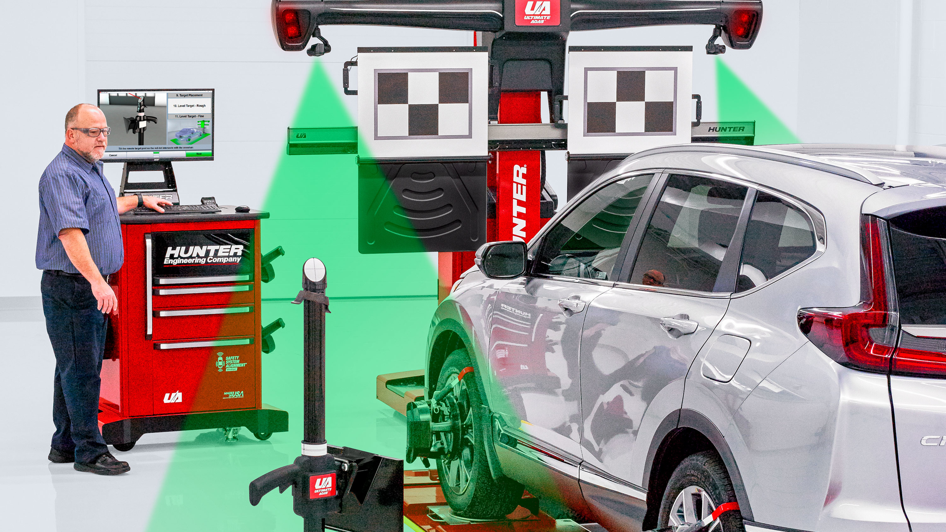 Ultimate ADAS combines Hunter Engineering Co.'s alignment technology 'with an efficient and easy-to-use guided target placement system for around-the-vehicle coverage,' say Hunter officials.